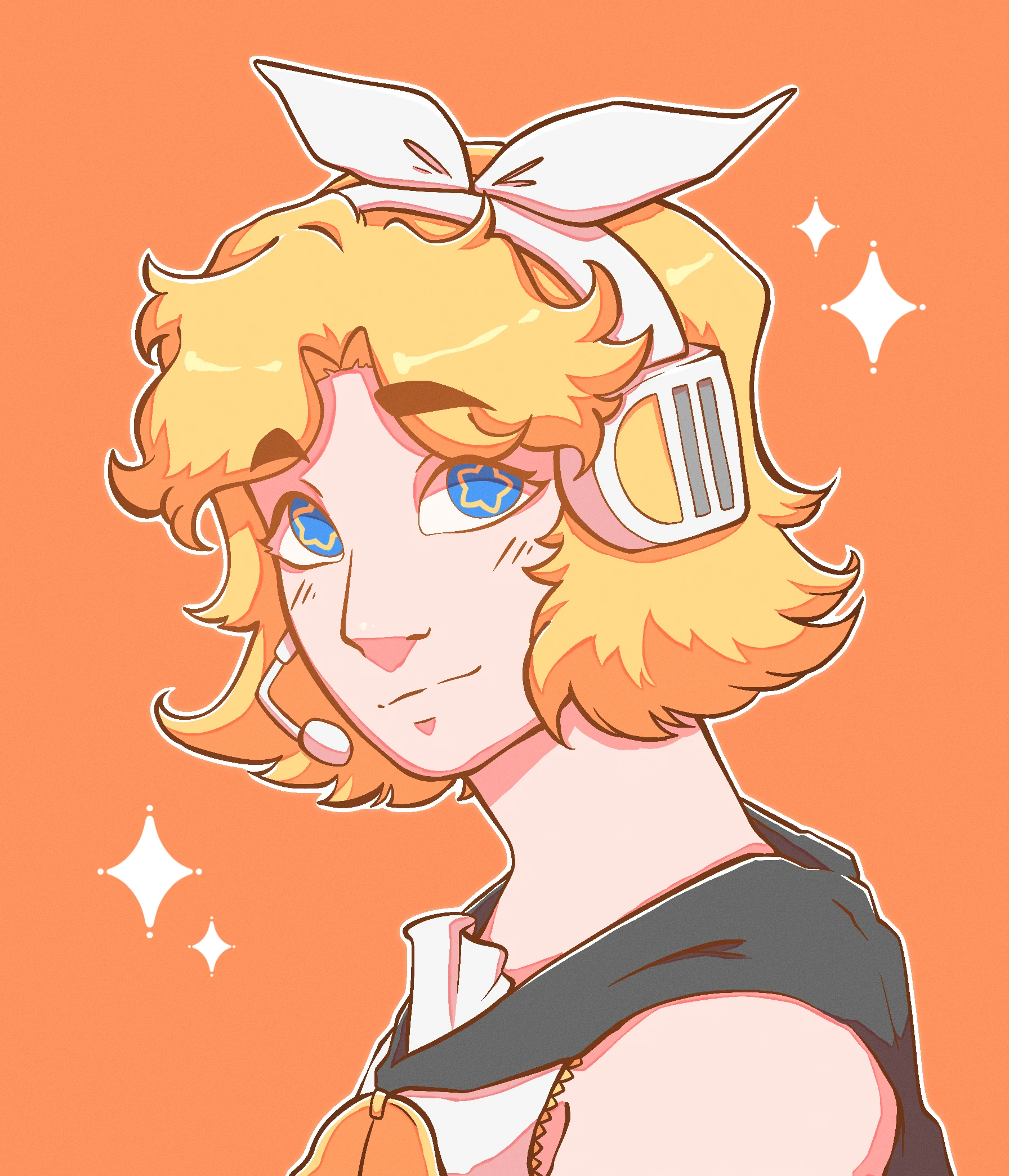 a digital illustration of Kagamine Rin.